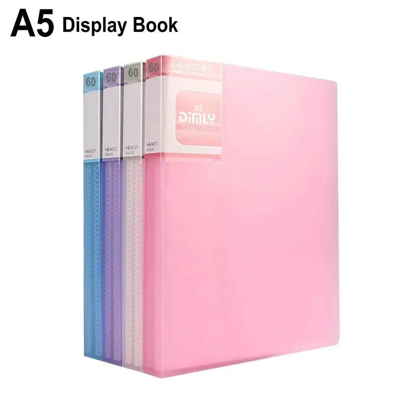 Transparent PVC Bag A5 Display Book Multi Pocket File Folder For A5 Document Organizer Paper Storage Clear File A5 Folder