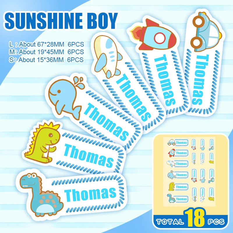 Custom Heat Transfers Name Sticker Personalized Washable Clothes Ironing Stickers Iron-on Labels Fabric Clothing Babysuit Tags