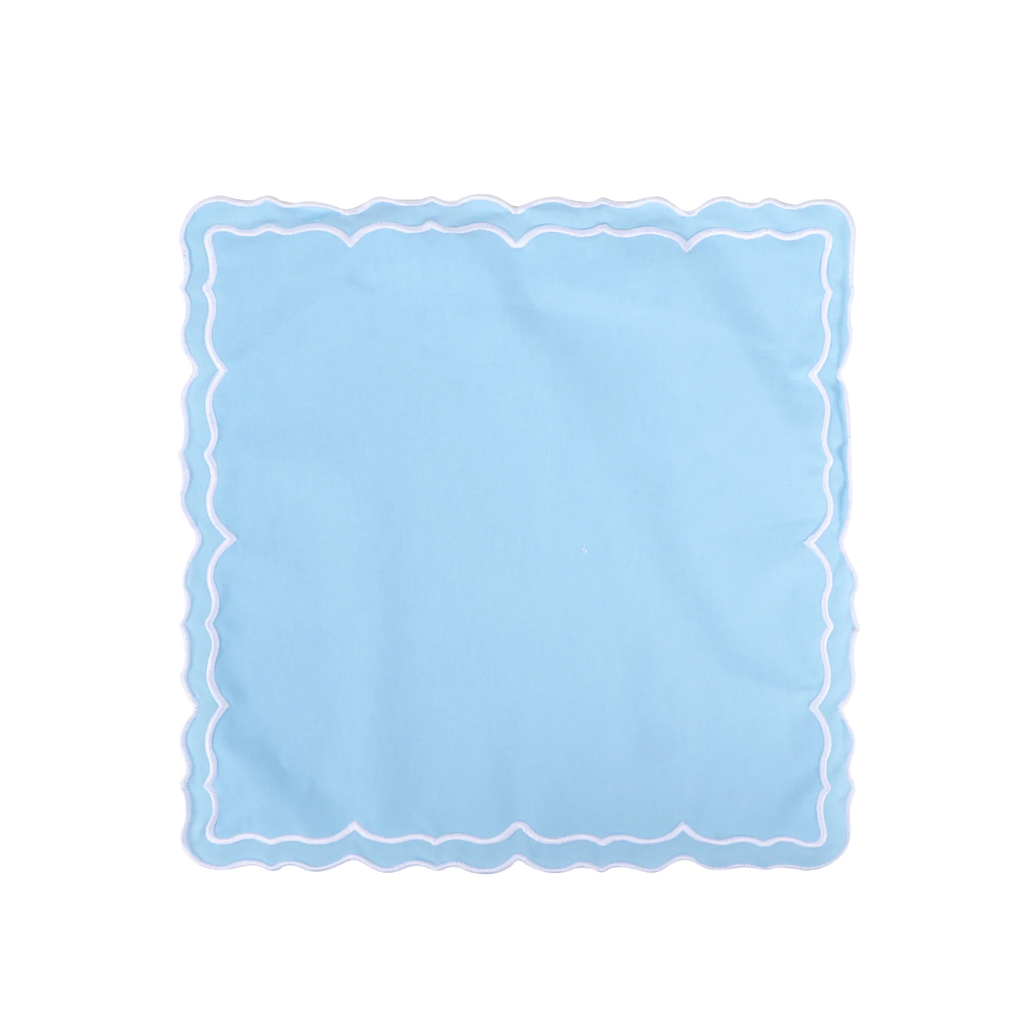 4PCS Cotton Napkins With Wavy Edge Embroidery Suitable for Dinner Wedding Hotel Christmas