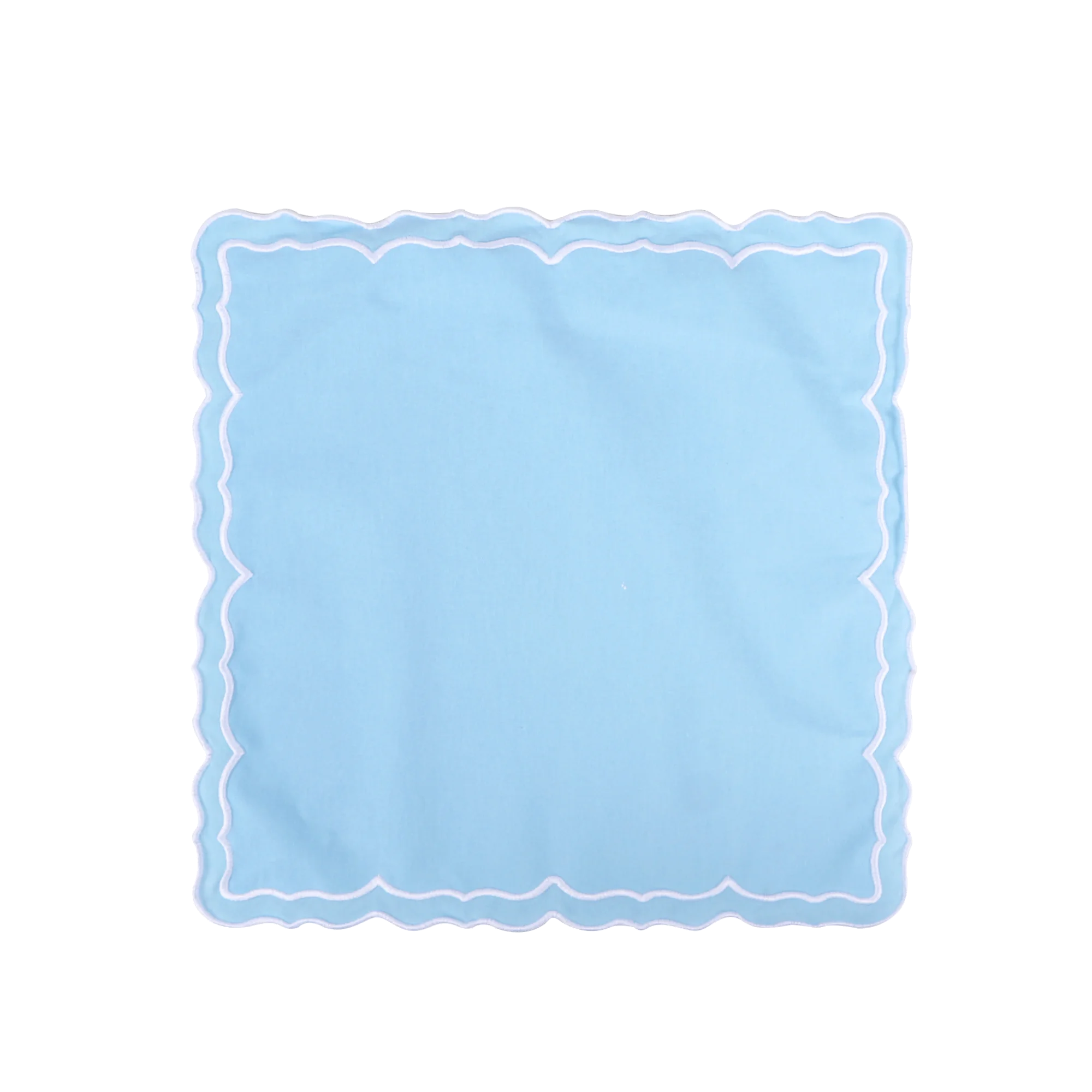 4PCS Cotton Napkins With Wavy Edge Embroidery Suitable for Dinner Wedding Hotel Christmas
