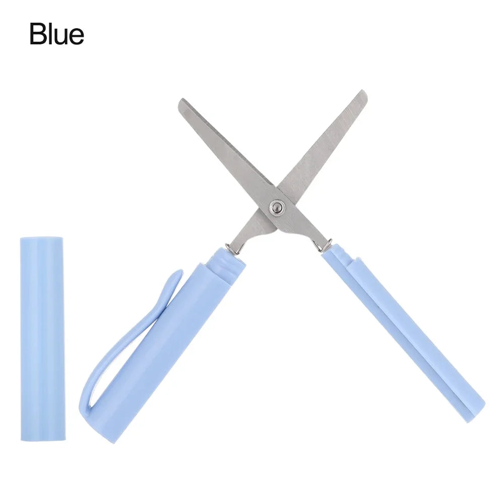 1Pc Creative Pen Shape Scissors Kawaii Multifunction Folding Scissors DIY Portable Paper-Cutting Art Tool School Office Supplies