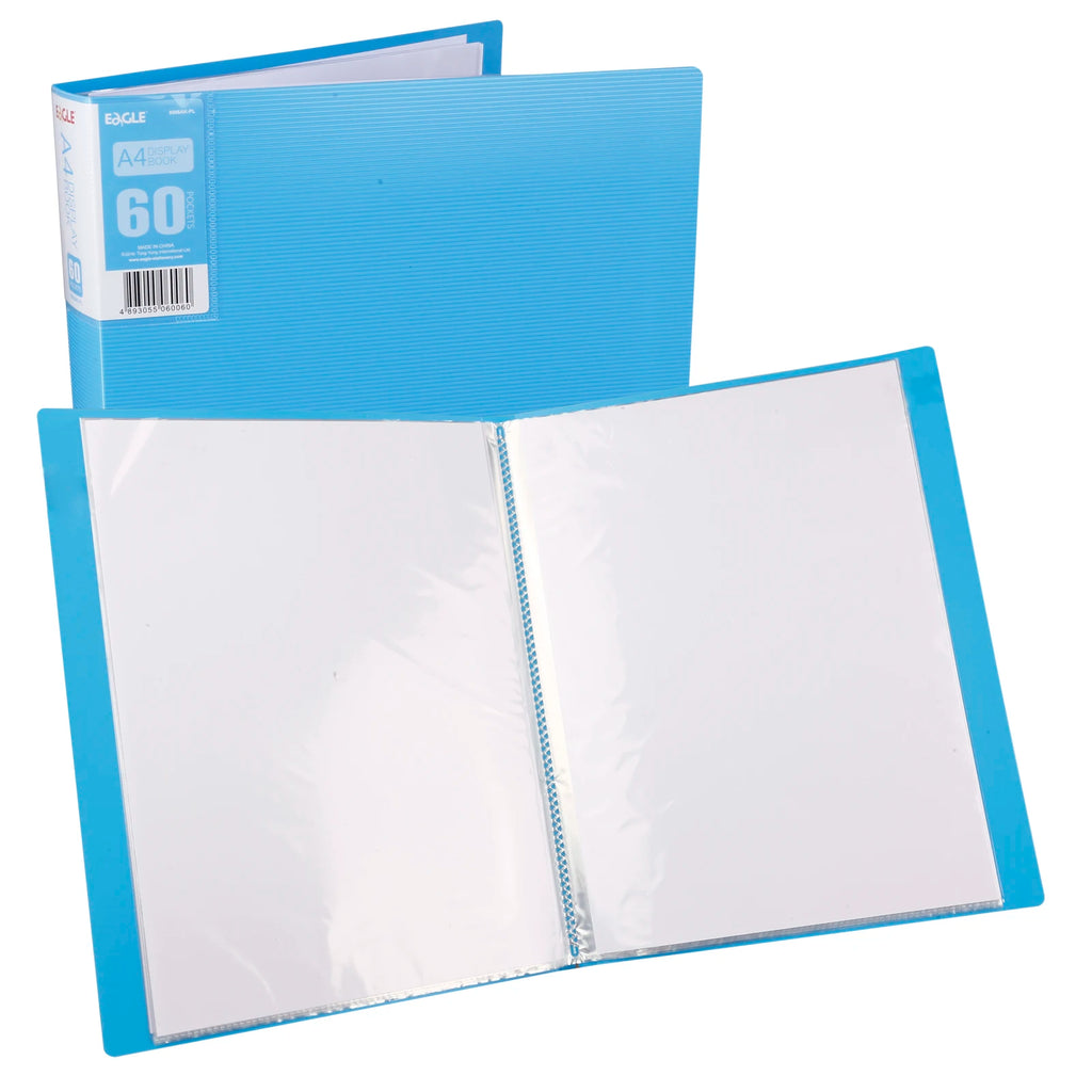 Eagle A4 Binder With Plastic Sleeves Display Book 60-Pocket Portfolio Folder ，Displays Photo Artwork Document and Certificates
