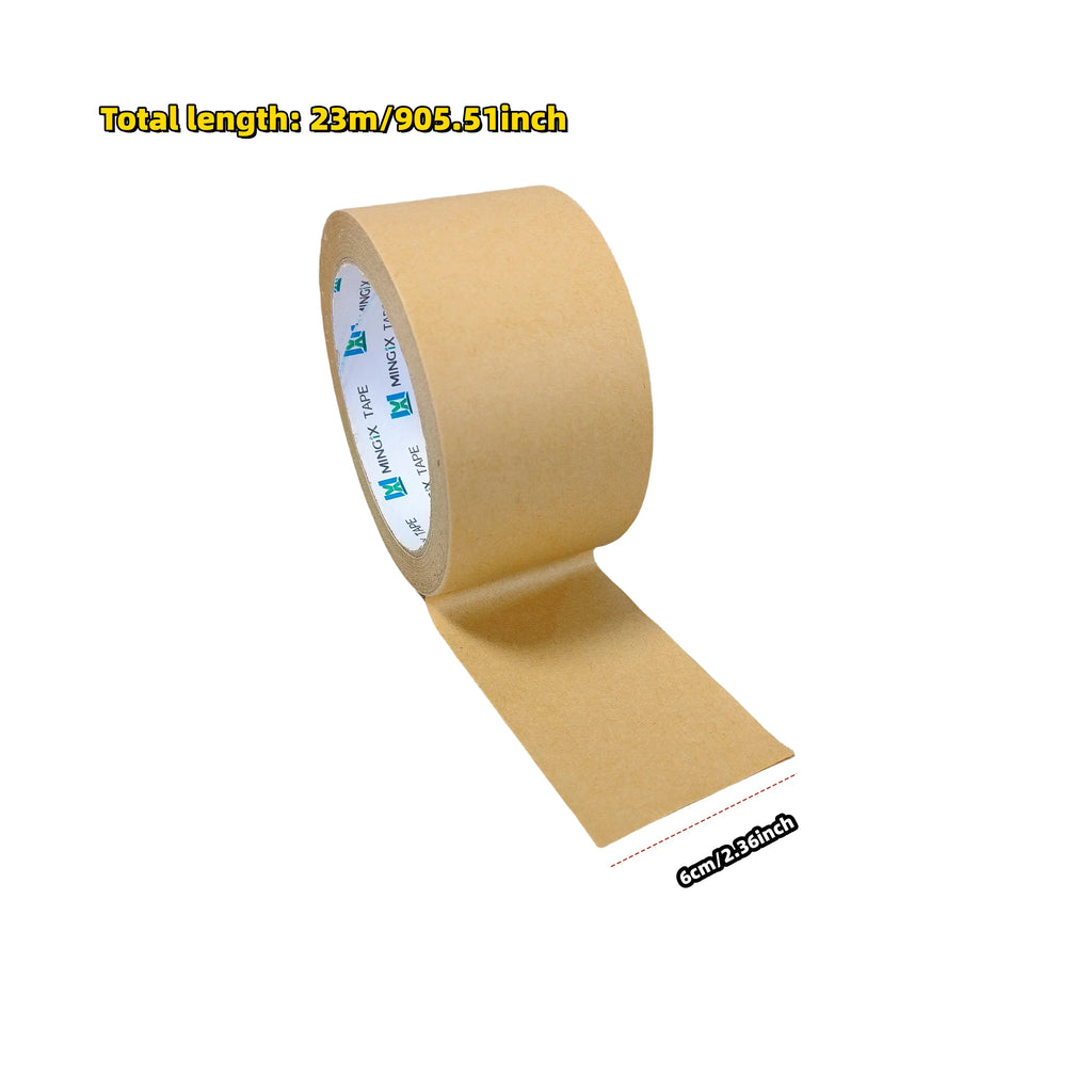 23m/Roll Brown Duct Tape Sealing Reinforced Gummed Self Adhesive Kraft Paper Flatback Carton Sealing Tape Heavy Duty Packing