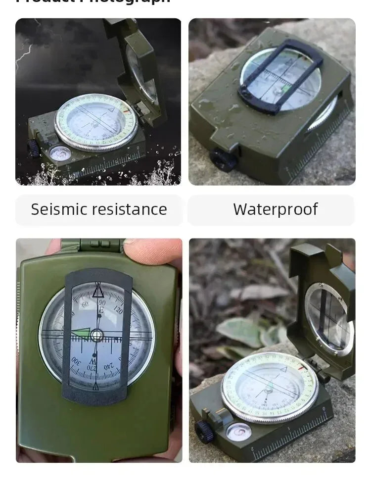 High Precision Compass Professional Outdoor Camping Multifunctional Military Green Precise Geological Tactical Compass
