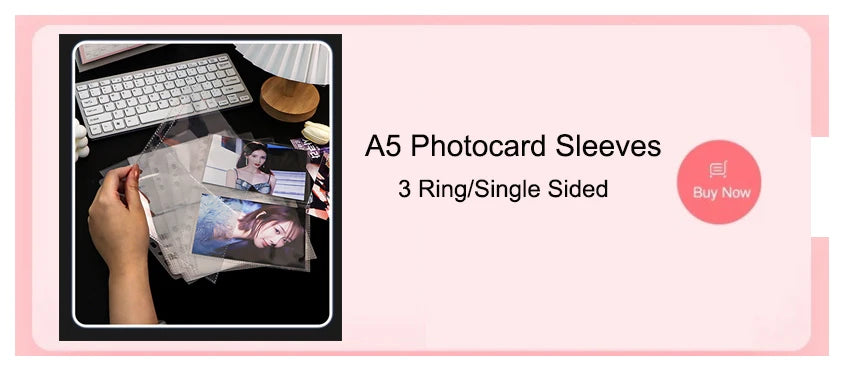 A5 3 Ring Photocard Binder Glitter with Magnetic Button Ins Photo Album Kpop Card Binder 1 2 4 Pocket Sleeves 4×6 10×15 PVC Free