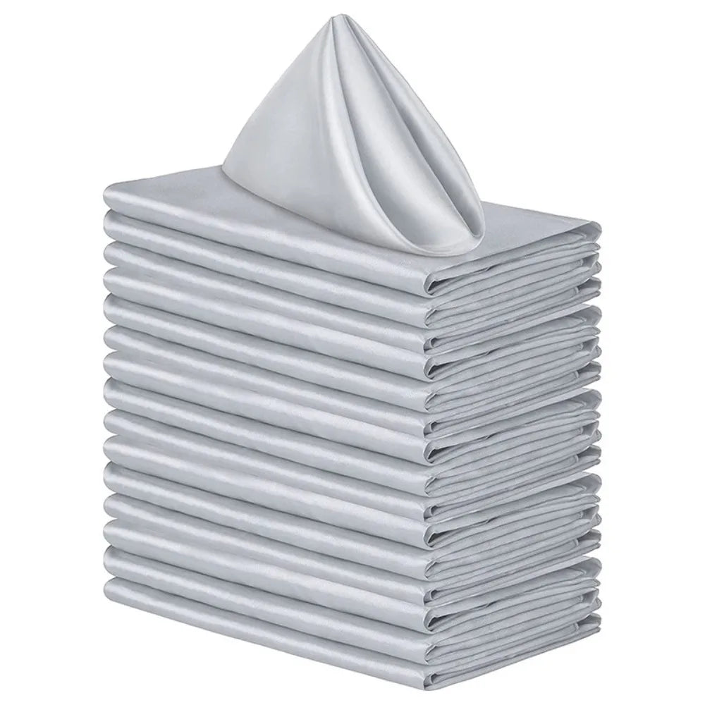 10pcs Wedding Decoration 30x30cm Satin Napkin Soft Reusable Dinner Napkins Washable Table Napkins Event