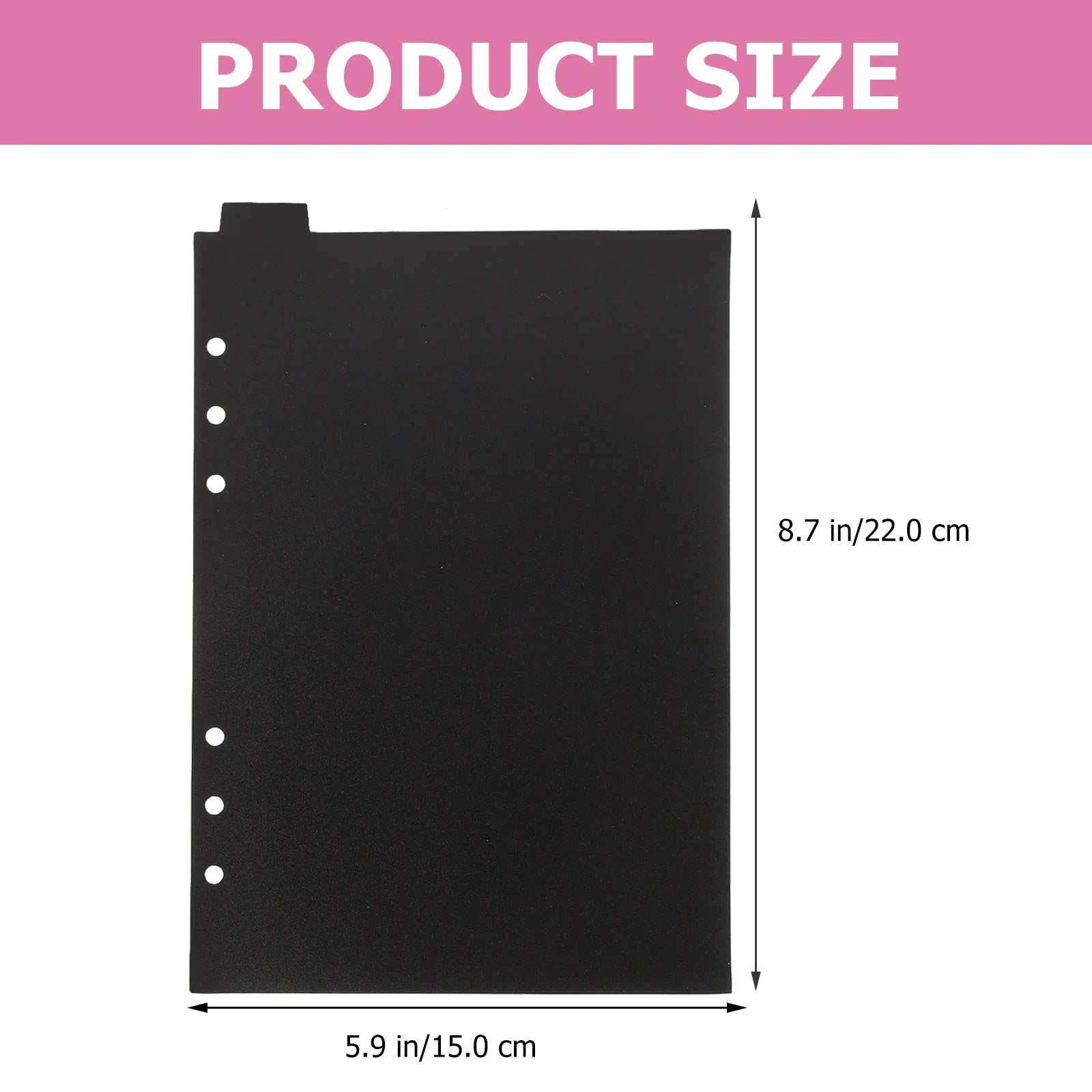 5Pcs A5 Black Page Dividers with Tabs for 6 Ring Binder Sturdy Plastic Index Dividers Binder Organizer for Planner Notebook File