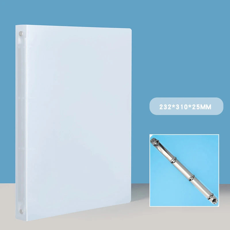 1PCS A4 Perforated Folder Candy-Colored Transparent O-shaped 2-hole, 3-hole, 4-hole Waterproof File Folder Binder