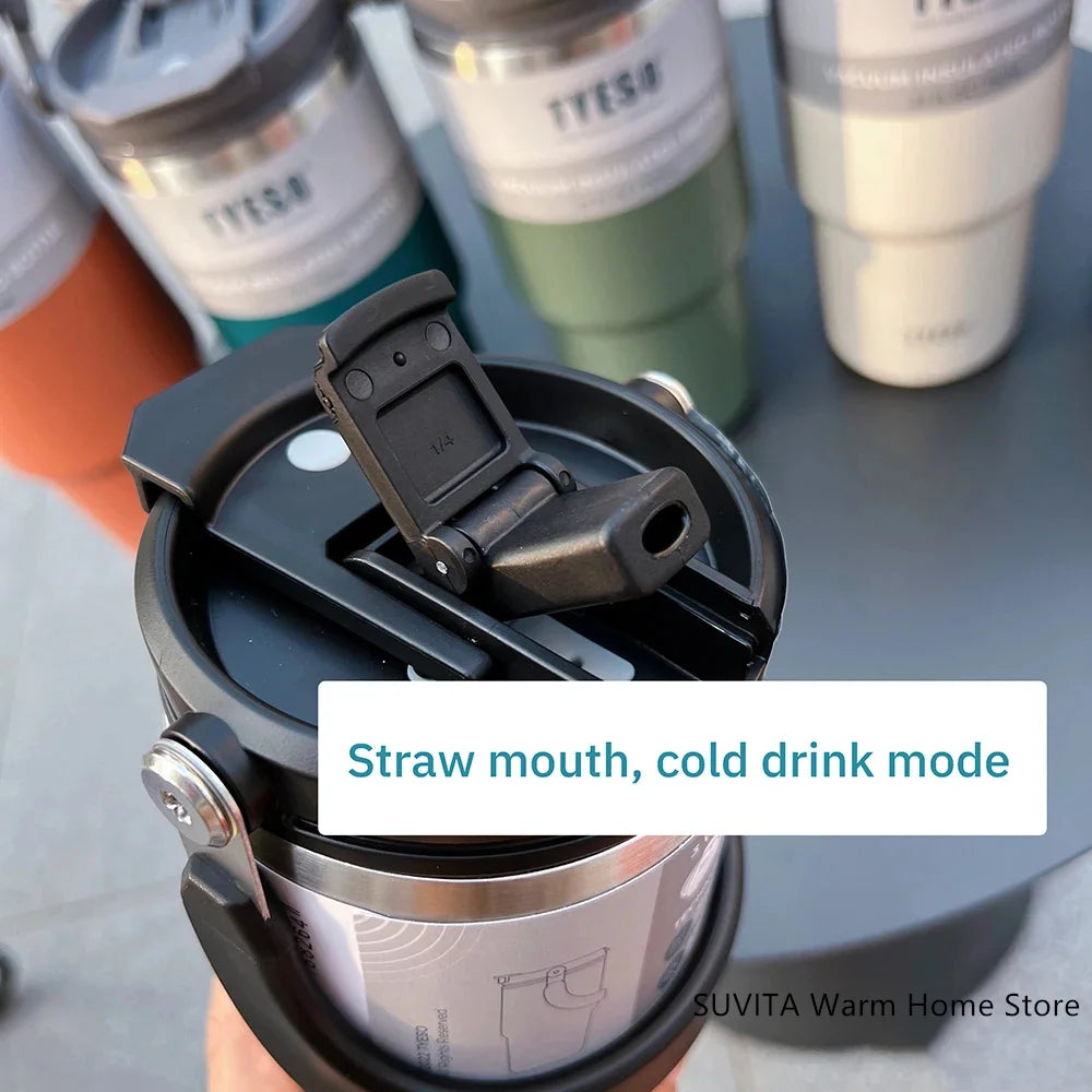 Tyeso Tumbler Coffee Cup Stainless Steel Vacuum Thermal Insulated Mug Large Capacity Double Drink Car Water Bottle Travel Mug