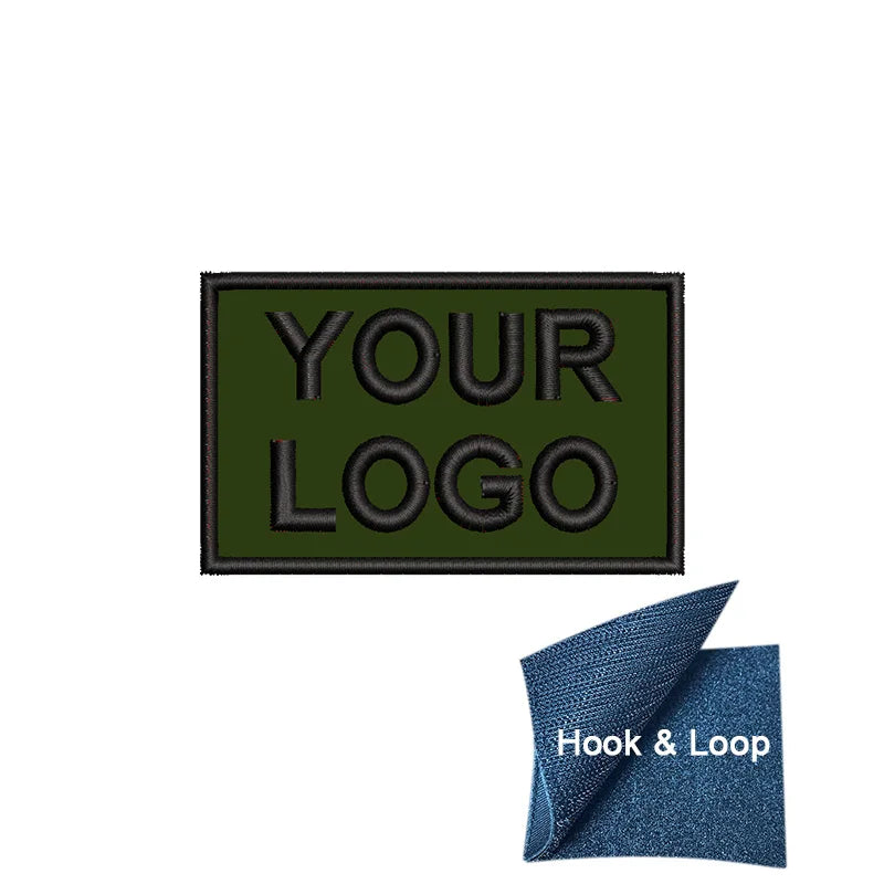 1PC 8x5cm Custom Name Tags Embroidered Patch Personalized Stripes Badge Number  Text Badge Iron On Backing Hook & Loop Backing