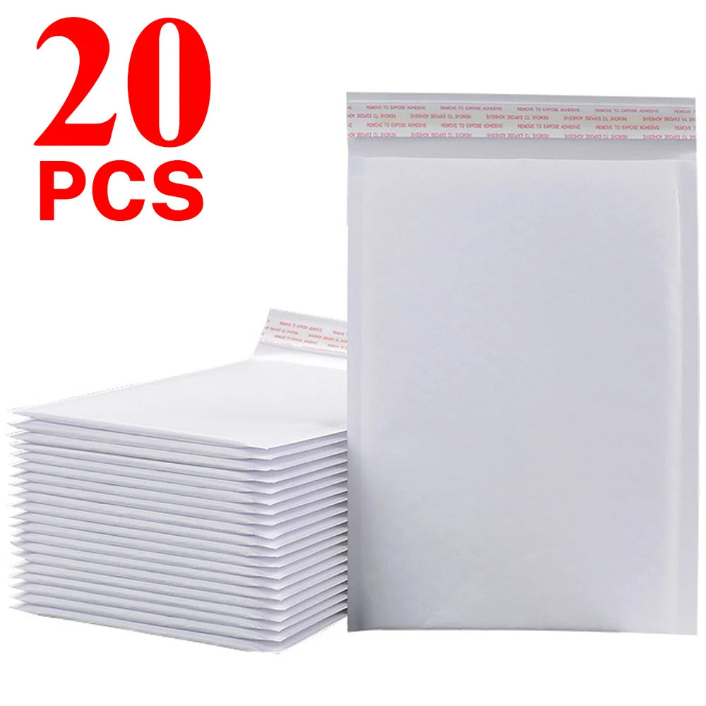 10-50PCS White/Yellow Kraft Bubble Film Mailing Envelope Bag Customizing Lightweight Shipping Protection Bubble Padded Envelopes