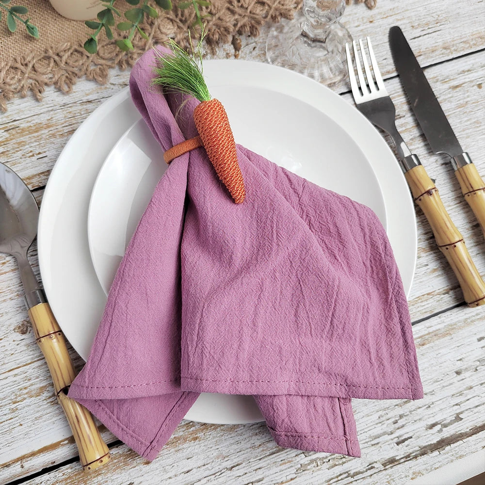 Set of 6 Cotton Dinner Cloth Napkins 30x45cm Soft Washable Perfect for Weddings Parties Christmas Birthdays and Family Gathering