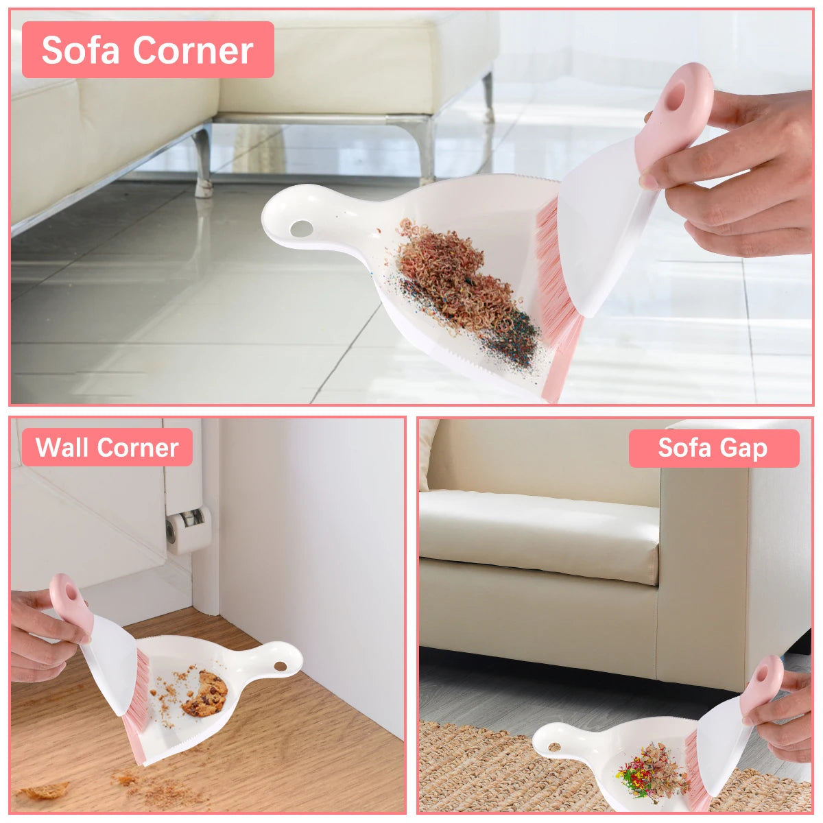 Mini Dustpan and Brush Set Portable Table Top Cleaning Dining Table Crumb Sweeper Multipurpose Desktop Keyboard Cleaning Tools