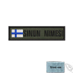 1PC 10cmX2.5cm Custom Name Flag Patch Stripes Badge Iron On Or Hook Loop Estonia Austria Bulgaria Hungary Romanian Ireland green