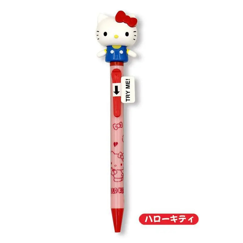 Kawaii HelloKitty cartoon peripheral Sanrio family learning supplies ballpoint pen 3D doll with movable arms, ballpoint pen