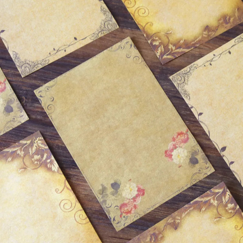 Retro Vintage Kraft Envelope Letter Pad Set Old Europe Style Love Letter Invitation Envelopes Writing Paper With Rope