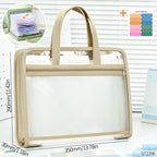 13 Layers A4 Transparent Handheld Accordion File Folder With Label Student Office Paper Organizer