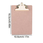 Wood Color Folder with Golden Metal Clip Different Sizes Portable Stylish Notes Ticket Holder Office School Stationery Supplies
