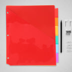 6pcs Multicolor Binder Dividers With Pockets Insertable Tabs For 3 Ring Binders Plastic Page Dividers Notebook Organization