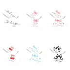 50pcs Business Thank You Cards Cherry & Pink Bow Design Celebration Invitations Gift Wrapping Cards For Party