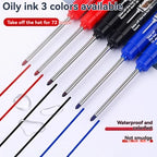 1-12 PCS 45mm Tip Waterproof Long Head Marker Pen Quick-Dry Ink for Woodworking Construction, Deep Hole White Black Red Blue