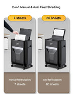 High Speed Fully Automatic Electric Paper Shredder Machine Cross Cut 4*12mm 80 Sheet Auto Feed Office COMET AF-780