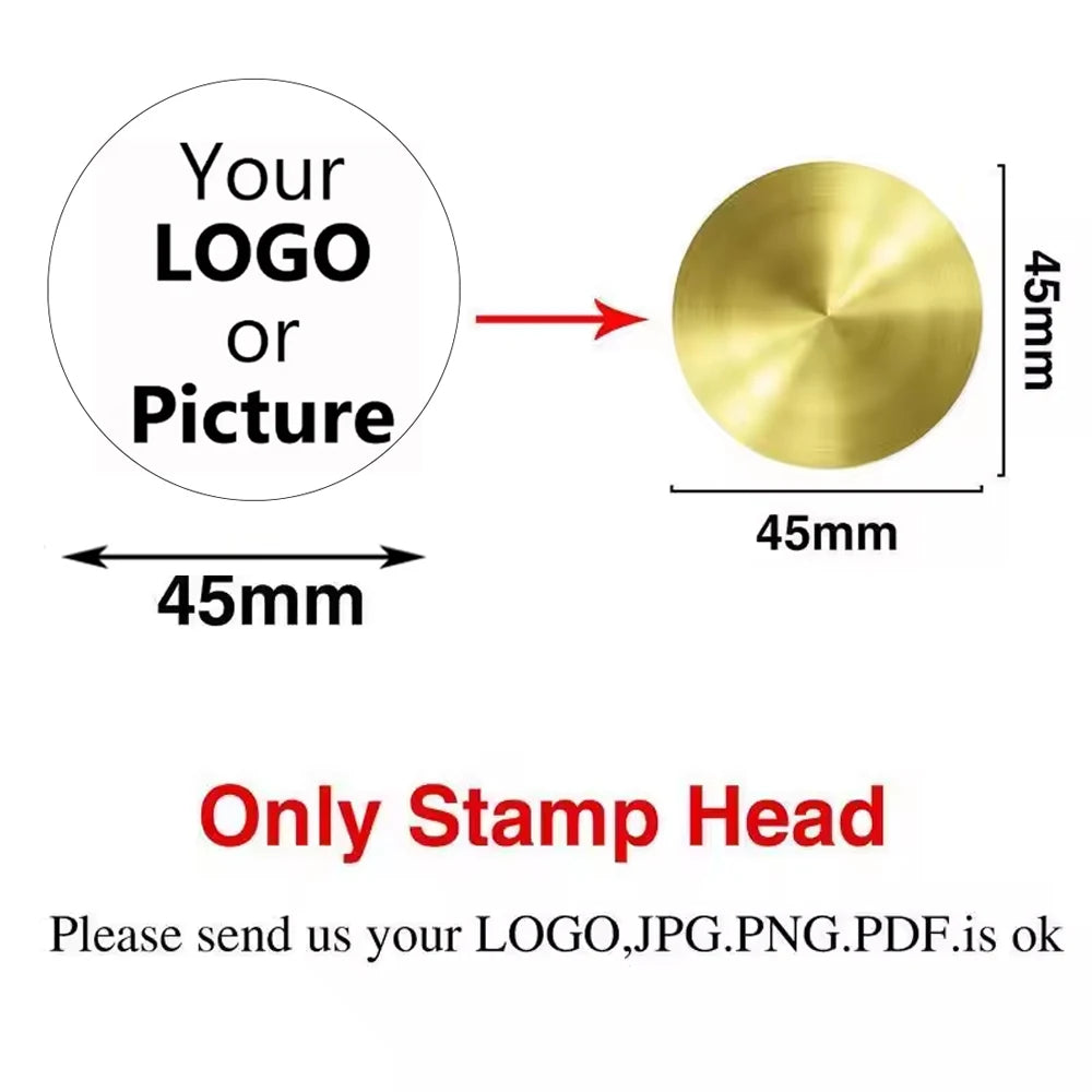 Custom Brass Wax Seal Stamp Personalized LOGO 25/30/40/50mm Round/Square Wax Sealing Head For Wedding Invitation Card Decor Seal
