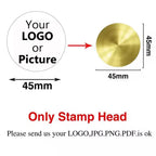 Custom Brass Wax Seal Stamp Personalized LOGO 25/30/40/50mm Round/Square Wax Sealing Head For Wedding Invitation Card Decor Seal