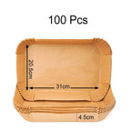 Large Rectangle Air Fryer Disposable Paper Liner 31 cm Nonstick Airfryer Parchment Special Baking Paper for 3-9QT Cooking Basket