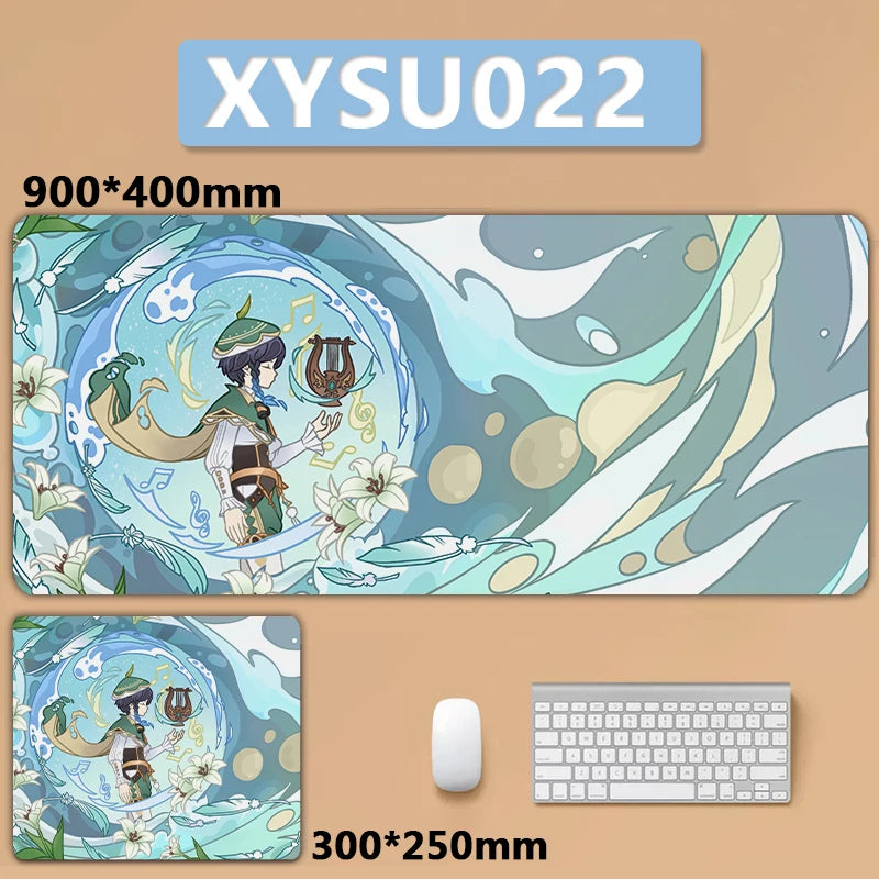 Anime Game Furina Neuvillette Mavuika Wanderer Raiden Columbina XXL Large Genshin Impact Mouse Pad Keyboard Desk Mat Mousepad