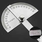 High Precision Stainless Steel Protractor Angle Gauge 180 Degrees 0-10CM Adjustable Semicircle Protractor Angle Measuring Tool