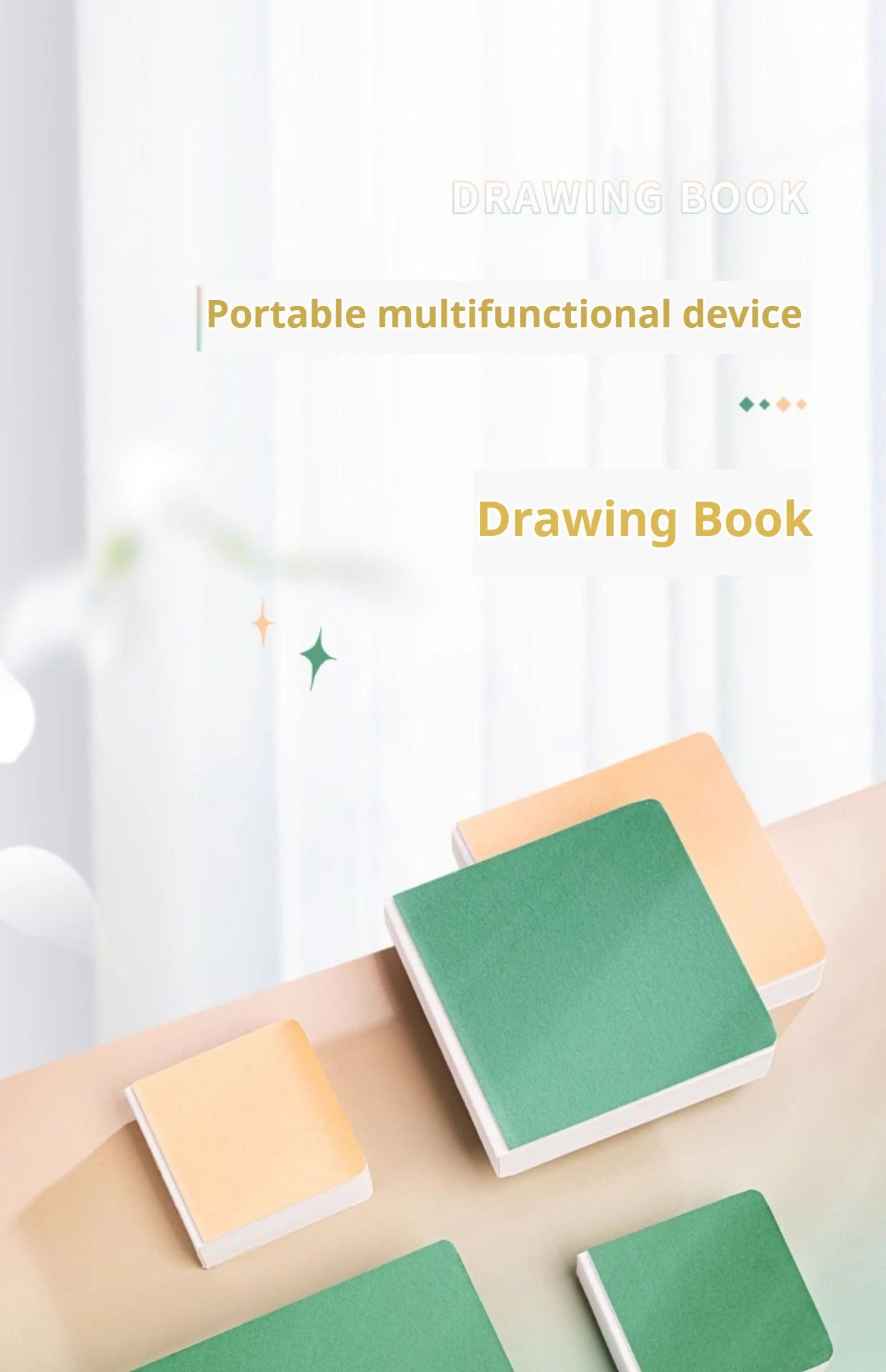 Borrence 58Sheets Drawing Notebook Sketchbook Handheld 230g Portable Watercolor Paper Coloring Book Oil Paint Gouache Notepad