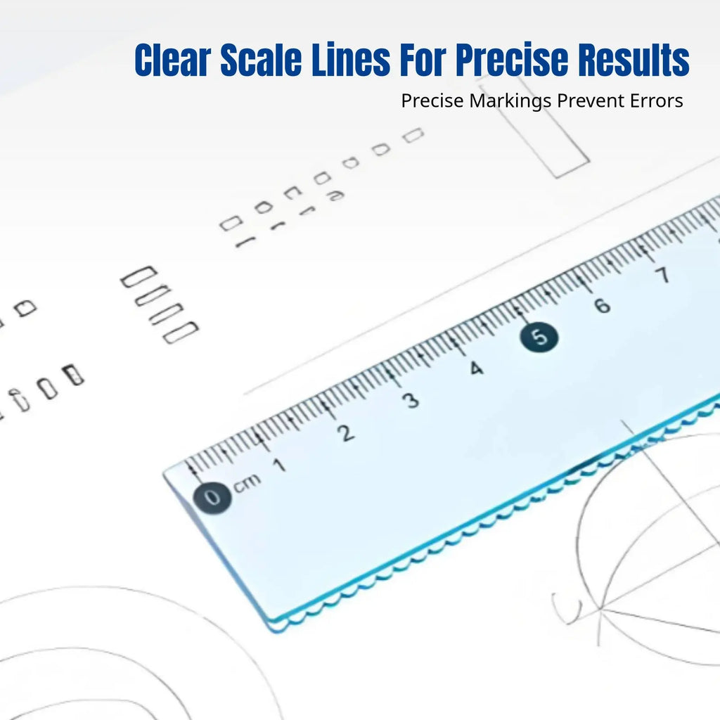 Student Geometry Ruler Set, Transparent, Includes Straight Ruler, Triangle Ruler, Protractor, Kids School Stationery, Random