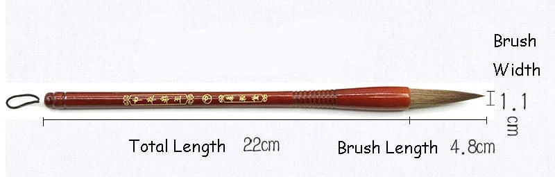 Wooden Writing Brushes Wolf Hair Traditional Chinese Calligraphy Painting Practice Festival Couplets Regular Script Supply