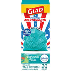 13 Gallon Tall Kitchen Drawstring Trash Bags 20 Count Strong and Flexible for Waste Disposal