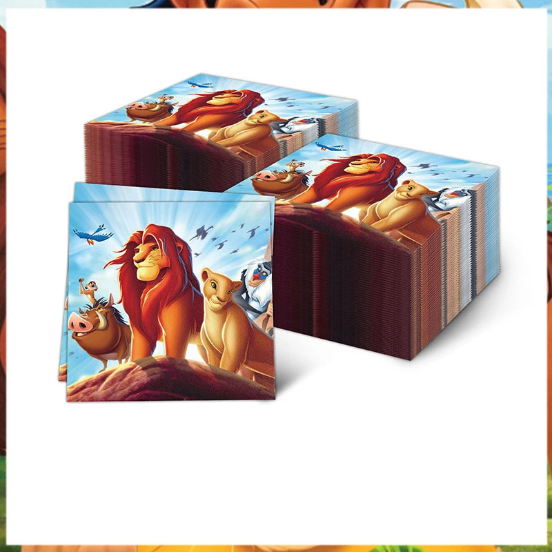 Lion King Birthday Party Decoration Lion Disposable Dinnerware Tablecloth Cup Plate 3D Balloon for Kids Baby Shower Supplies