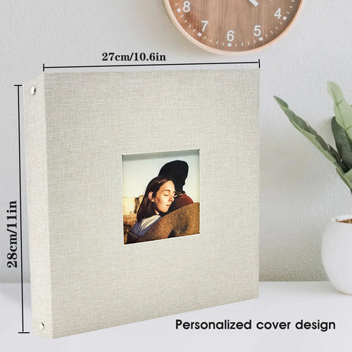 1 Linen Album  3-Ring Scrapbook Album Holds 8x10 5x7 4x6 Photos DIY Album Perfect Gift for Family Weddings and Adventures
