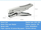 Deli 0329 Manual Plier Stapler Hand-Held Type 20 Sheets Capacity 80g Metal Effort-Saving Stapler for Office And School Supplies
