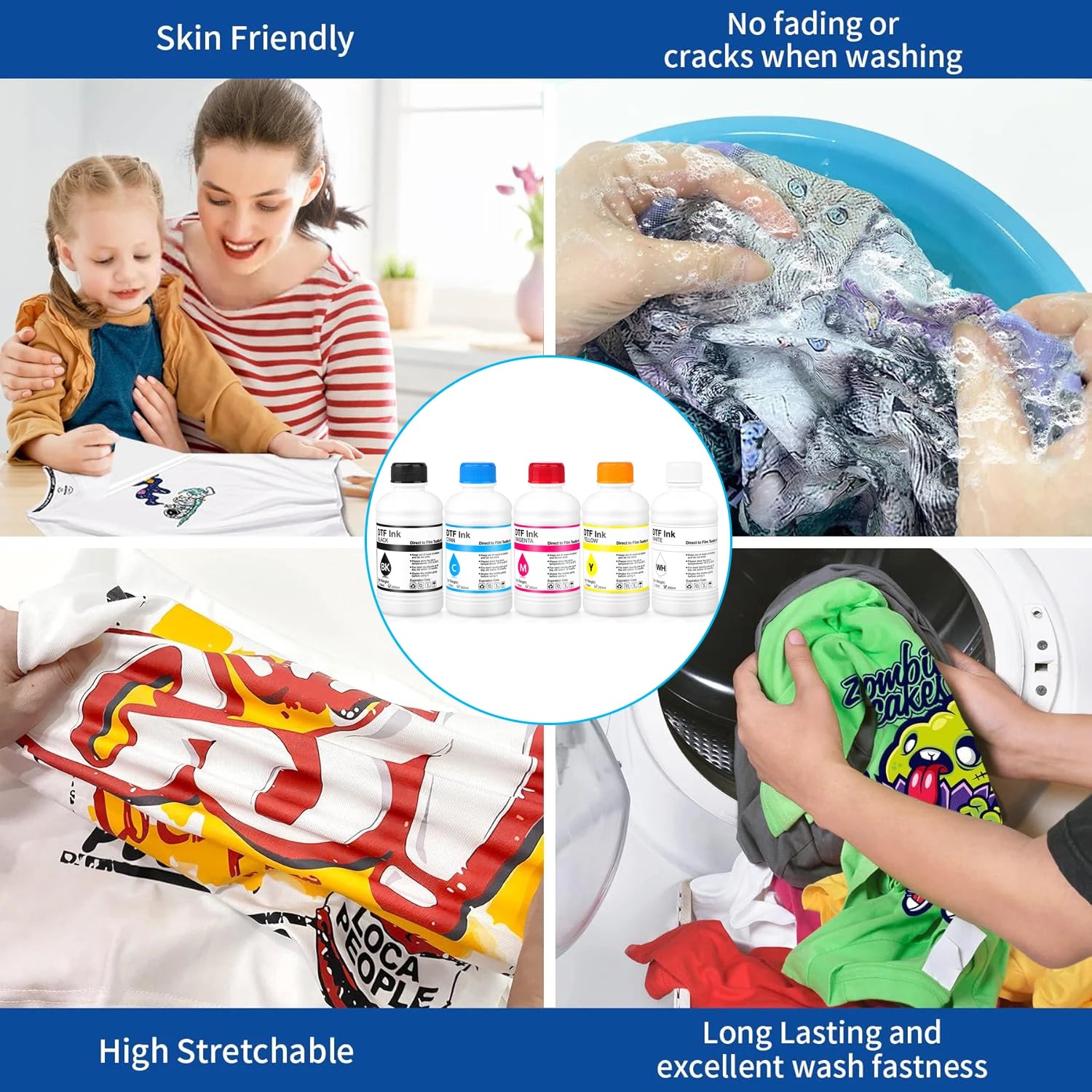 250ML DTF Ink Kit For T-shirt Transfer Printing For Epson L800 L1800 XP-15000 XP600 TX800 P600 P608 P800 DX5 DX7 i3200 4720