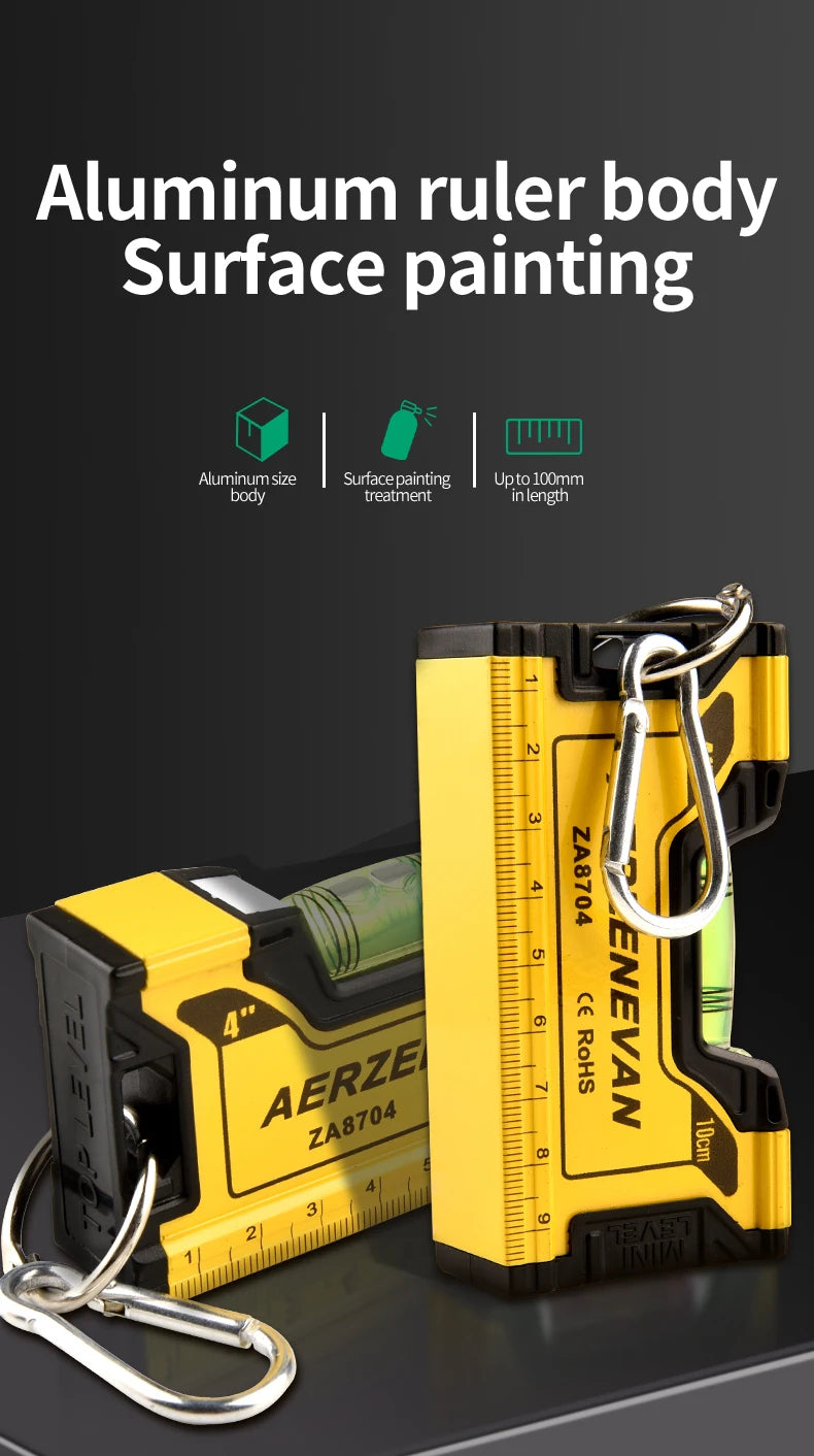 Mini Magnetic Level Gauge - High Precision Portable Horizontal & Vertical Metric Ruler Protractor for Home Use