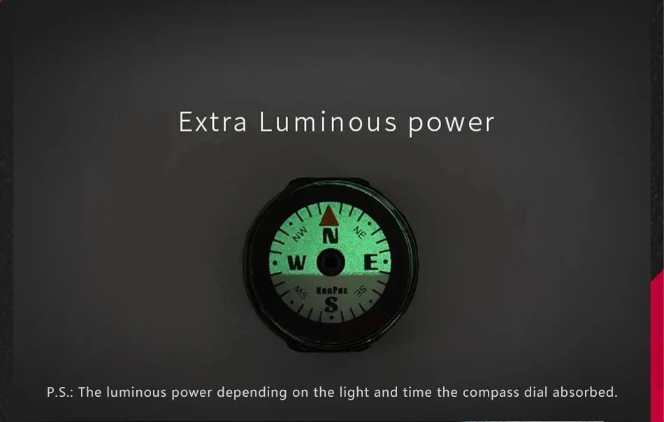 KANPAS Watch Band Compass Wrist Strap Compass Waterproof Mini Luminous  Magnetic for Outdoor,Camping,Hicking,Survival