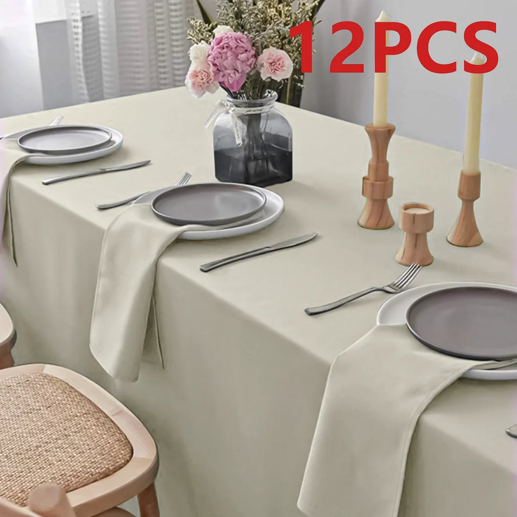 Set Of 6/12/24 40x40cm Table Cloth Napkins Durable Polyester Thicken Placemat Reusable for Kitchen Dining  Wedding Decoration