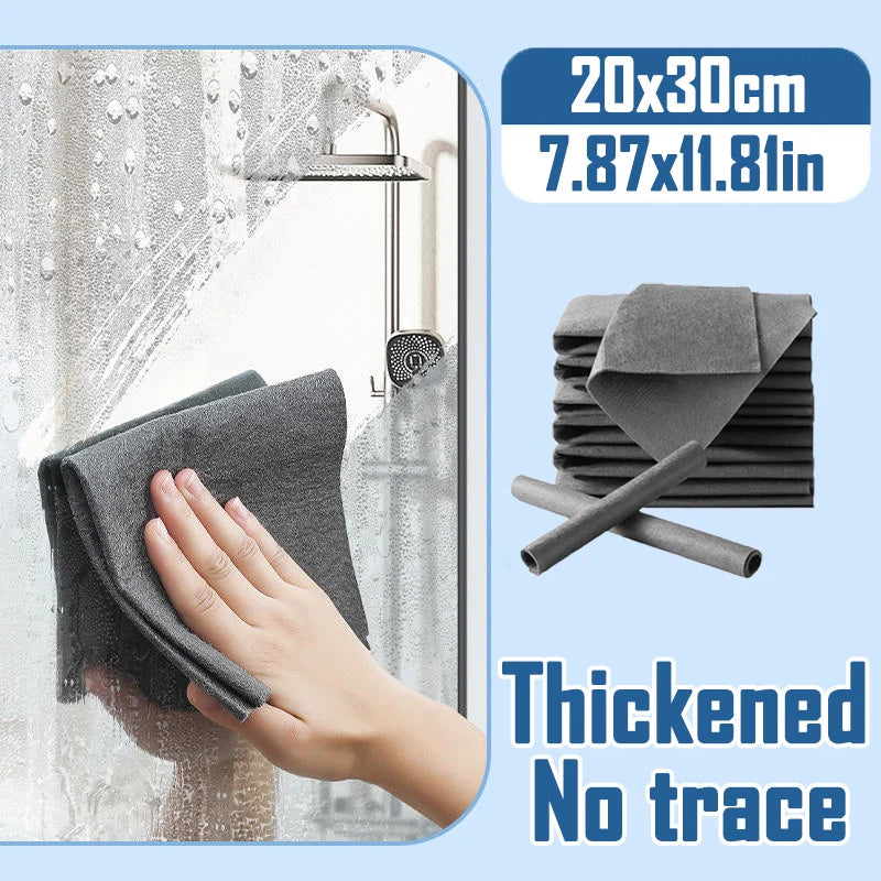 1/10Pcs Magic Cleaning Cloth Thickened Reusable Microfiber Glass Clean Towel Washable Lint-free Cleaning Rags for Kitchen Glass