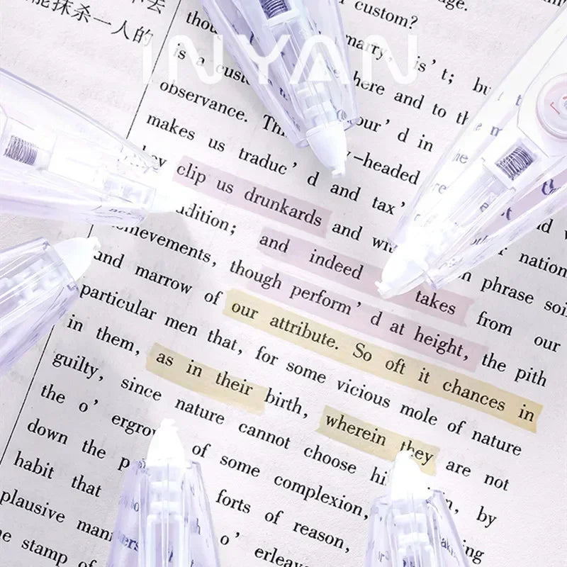 Press Type Hightlighter Tapes Candy Color Decorative Letters Correction Tape Erasable Scrapbook Marker Correction Tape Student