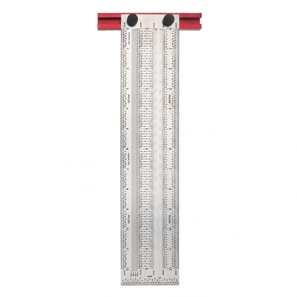6/12 Inch Line Ruler Precision Marking 1/ 64" T Rule Woodworking Tools Stainless Steel Positioning Scribe Gauge with Marking Pen
