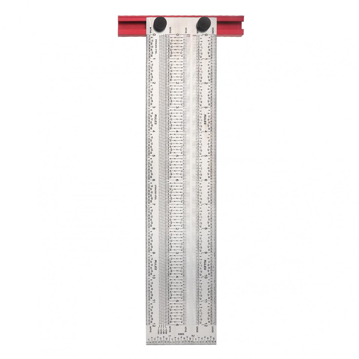 6/12 Inch Line Ruler Precision Marking 1/ 64" T Rule Woodworking Tools Stainless Steel Positioning Scribe Gauge with Marking Pen