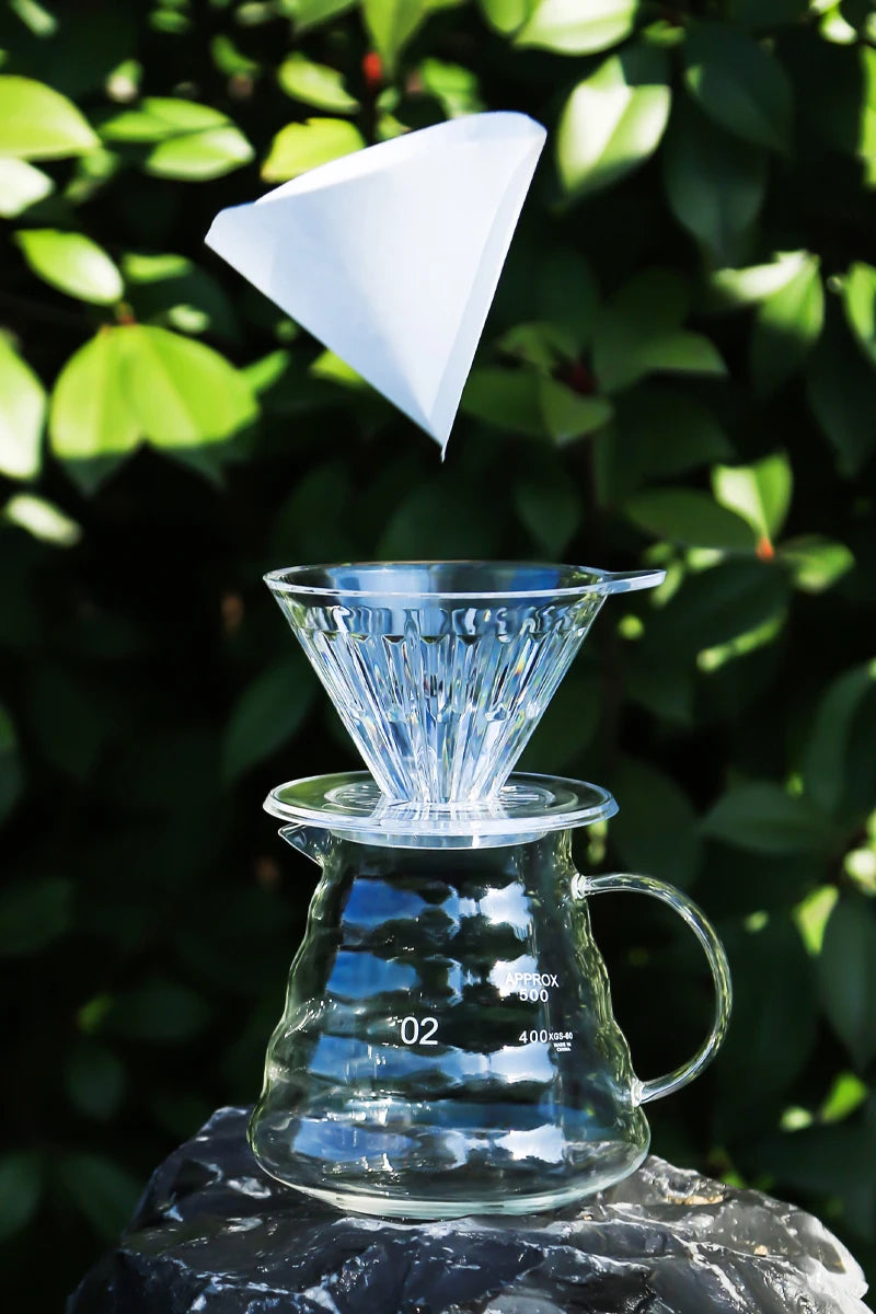 Crystal Eye Dripper 1-4 Cups Glass Slow Brewing Accessories Pour Over Coffee Dripper Reusable Coffee Maker