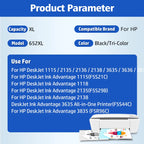 652XL Ink Cartridge Replacement For HP 652 HP652 XL Compatible Deskjet 1115 1118 2135 2136 3635 3636 3835 4535 Printer