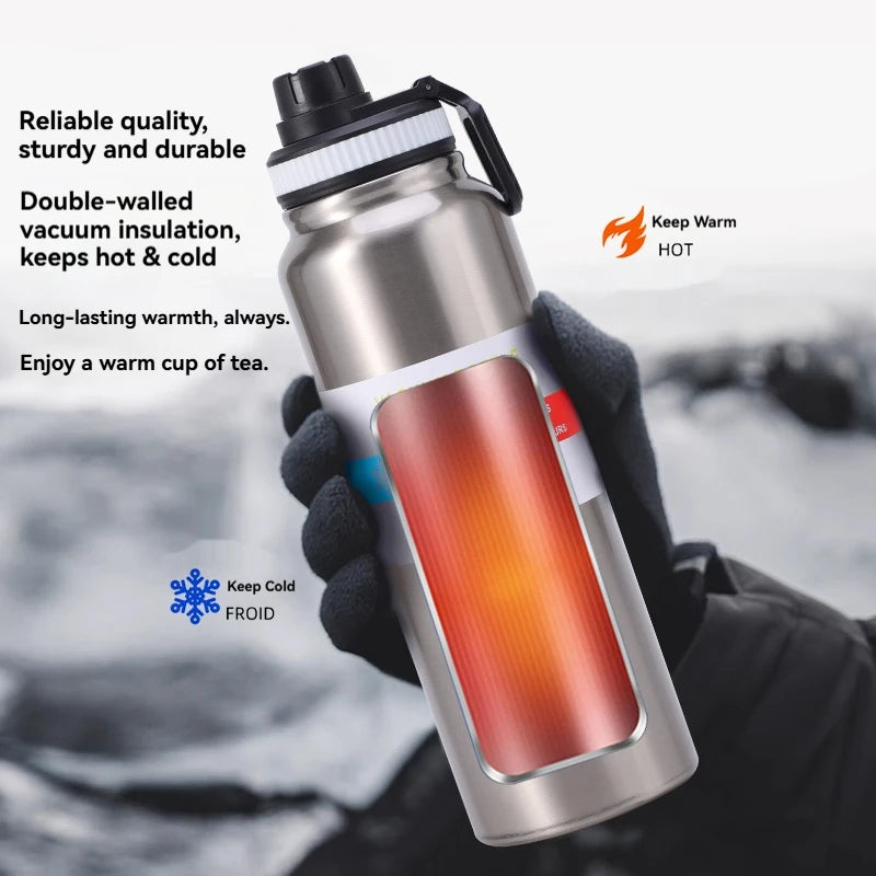 600/800/1000MLStainless Steel Thermos Bottle Car Thermal Cup Vacuum Flask Keeps Cold and Heat Thermal Mug Sports Insulated Cup