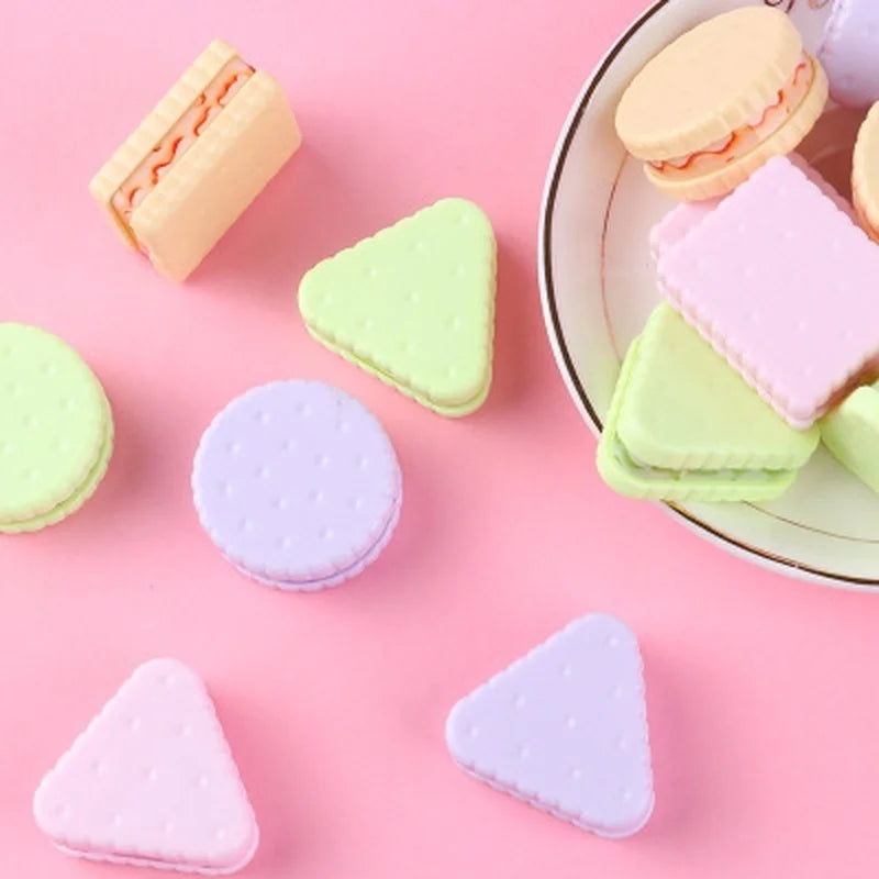 3pcs/lot Creative Fresh and Cute Biscuit Pencil Sharpener Children's Pencil Sharpener Stationery Random Colors